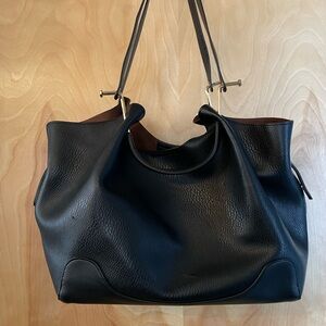 Sondra Roberts Black Leather Tote